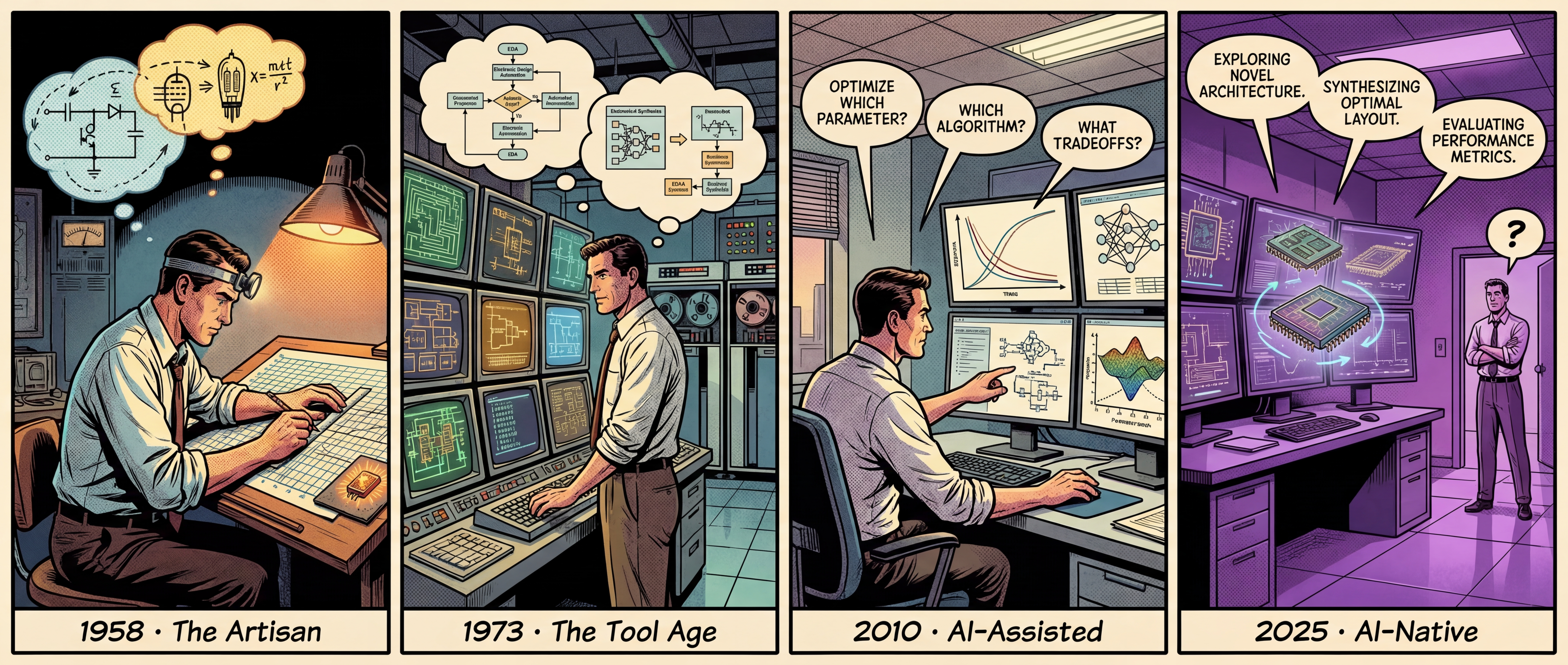 From artisan to AI-native — four eras of chip design